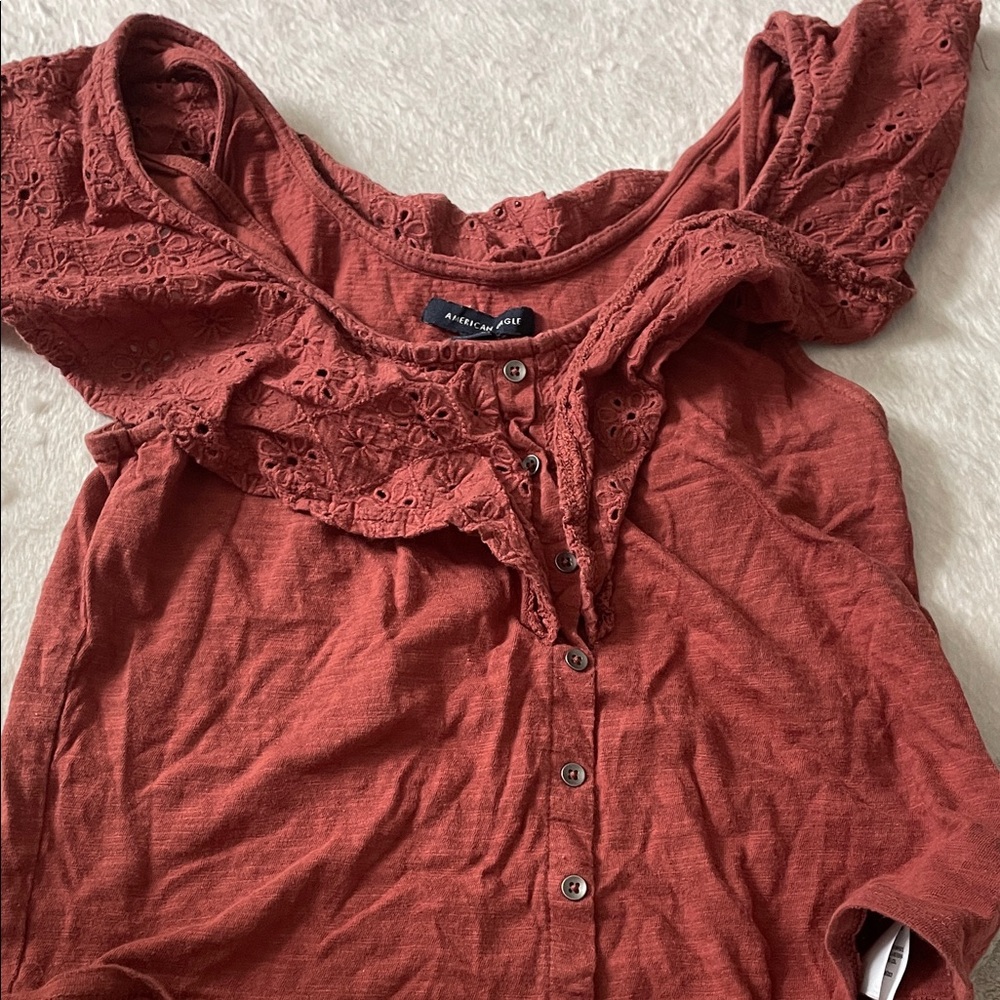 American Eagle Outfitters Women's Terracotta Blouse
